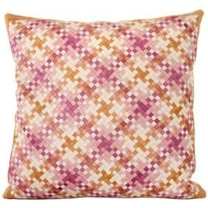  Lance Wovens Normandy Pink Sapphire Leather Pillow