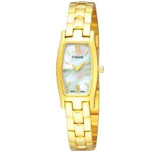  Pulsar Ladies Watch Mother Of Pearl Dial Gold Tone 