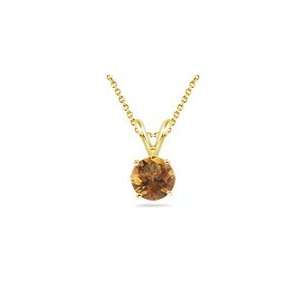  3.01 Cts Citrine Solitaire Pendant in 14K Yellow Gold 
