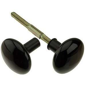   Pair of Black Porcelain doorknobs With Iron Shanks