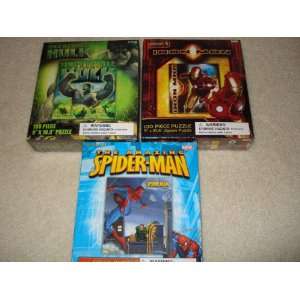  3 Puzzles Spider Man, HULK, Iron Man NO DUPLICATES 