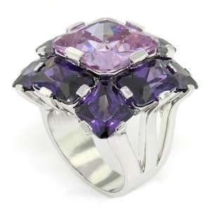  Spectacular Diva Cocktail Ring w/Lavender & Amethyst CZs 