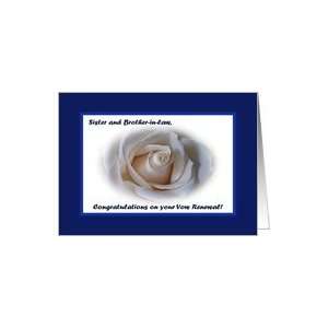  Vow Renewal Sister and Brother in law, White Rose Card 