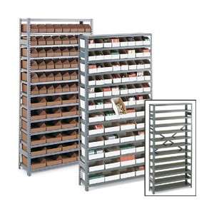 Steel Shelving with Corrugated Bins   Gray  Industrial 