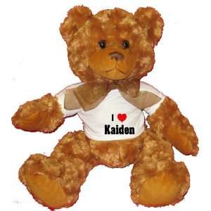  I Love/Heart Kaiden Plush Teddy Bear with WHITE T Shirt 