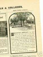 1900 Houghton Seminary Clinton New York NY Ad  