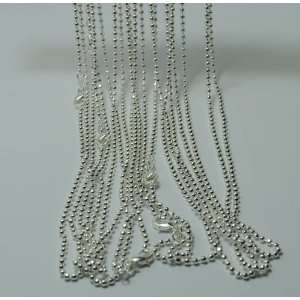  Sterling Silver Beads Chain Necklace   2mm   22 