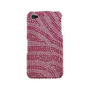  Diamond Protector Phone Cover Case Hot Pink and Pink Zebra 