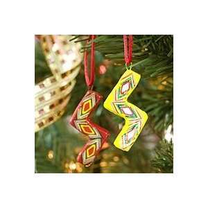   Ceramic ornaments, Joyful Serpentines (set of 6)