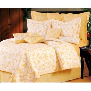  Seraphina Yellow Traditional King Bed Quilt