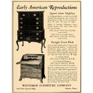  Straight Front Desk Winthrop   Original Print Ad