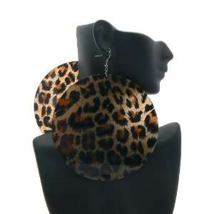 Brown 3D Hologram Circle Leopard Poparazzi Earrings Paparazzi Spotted