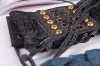 Trendy Womens Studded Jeans Elastic Waist Belt Corset  