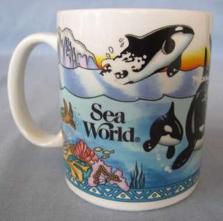 Coffee Mug Cup Stoneware Sea World Killer Whales Friend  