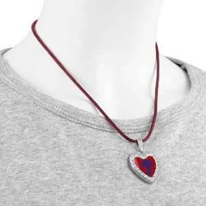   Phillies Crystal Heart Team Logo Pendant Necklace