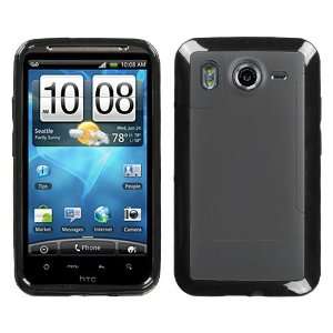  Semi Transparent Smoke/Solid Black Gummy Cover for HTC 