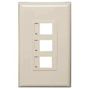  Channel Vision Screwless Wallplate with Labels, 3 Port 