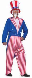 Mens Full 44 48 Plus Size Uncle Sam Costume   Patriotic  