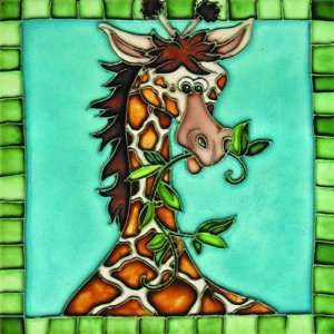  8x 8 Art Tile   Cross Eyed Giraffe