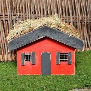 Fairy House with Green Roof, Red Patio, Lawn & Garden