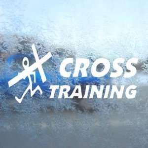 Christian Cross Training White Decal Laptop Window White 