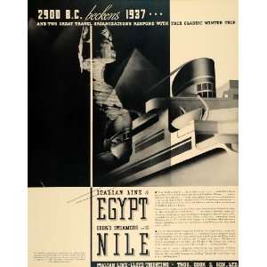  1936 Ad Italian Line Cruise Ship Boat Travel Egypt Nile 