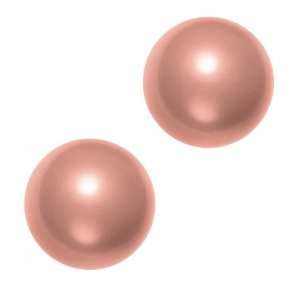   Crystal 5810 8mm Round Faux Pearls Rose Peach (25) Arts, Crafts
