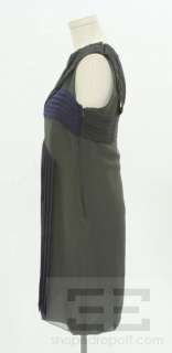 Proenza Schouler Black & Navy Silk Pleat & Jeweled Detail Sleeveless 