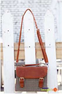Women Vintage Lattice Schoolbag Cross Body Bag New #167  