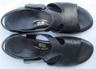 SAS Comfort~Womens Black Strappy Casual Sandals/Shoes~ Sz 8 W  