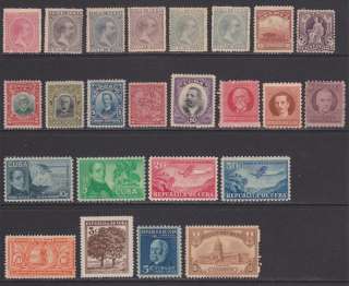 Cuba pre 1940 mint hi val selection 24 diff cv $58  