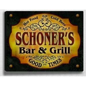  Schoners Bar & Grill 14 x 11 Collectible Stretched 