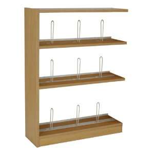   Book Shelving Adder Unit with Wood Shelves 48 H