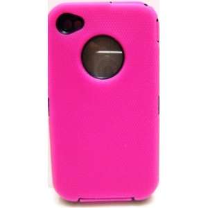  Body Armor for iphone 4 Defender Style Case(HOT PINK/BLACK 