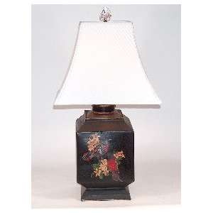  Black Tole with Red Birds Table Lamp