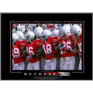  Ohio State Buckeyes   Scarlet and Gray Team   Wood Mounted 