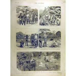  1887 Shooting Dalma Maunbhoom Bengal India Sketches
