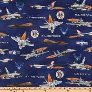   Air Force Jets Royal Fabric By The Yard Arts, Crafts & Sewing