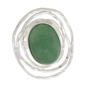 Oval Cabochon Green Aventurine Stone. Hand Made and Designed in Israel 