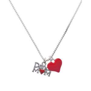 Dance Mom with Red Heart and Red Heart Charm Necklace