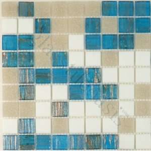 Arctic Ice 3/4 x 3/4 Blue Gem Blends Glossy Glass Tile 