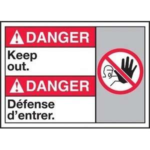  DANGER KEEP OUT (W/GRAPHIC) Sign   10 x 14 Adhesive 