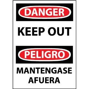 ESD59PC   Danger, Keep Out (Bilingual), 20 X 14, Pressure Sensitive 