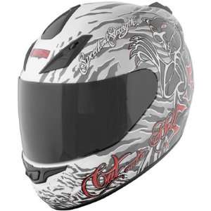   And Strength SS1000 Cat OutA Hell Sil/White Full Face Helmet (S