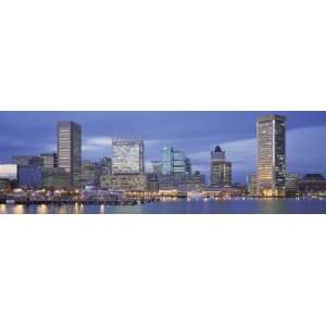  Panoramic View of an Urban Skyline at Twilight, Baltimore 