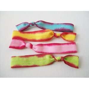   Ties Set of 4   Vintage Girl Tie Dye By Lucky Girl Hair Ties Beauty