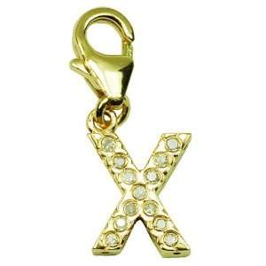   14K Gold 1/20ct HIJ Diamond X Spring Ring Charm Arts, Crafts & Sewing