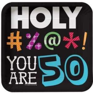 Holy Bleep Youre 50 7 inch Birthday Paper Plates 8 Per Pack  