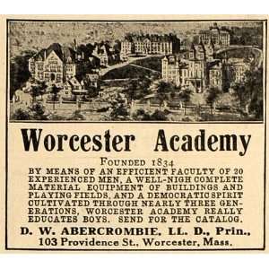  1917 Ad Worcester Academy Men Abercrombie Educational 