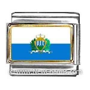  San Marino Photo Flag Italian Charm Bracelet Jewelry Link 